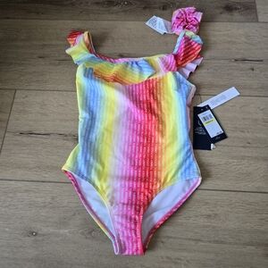 Nwt Tommy Hilfiger One Piece Logo Print Ombre Swimsuit and Scrunchie, 2 …